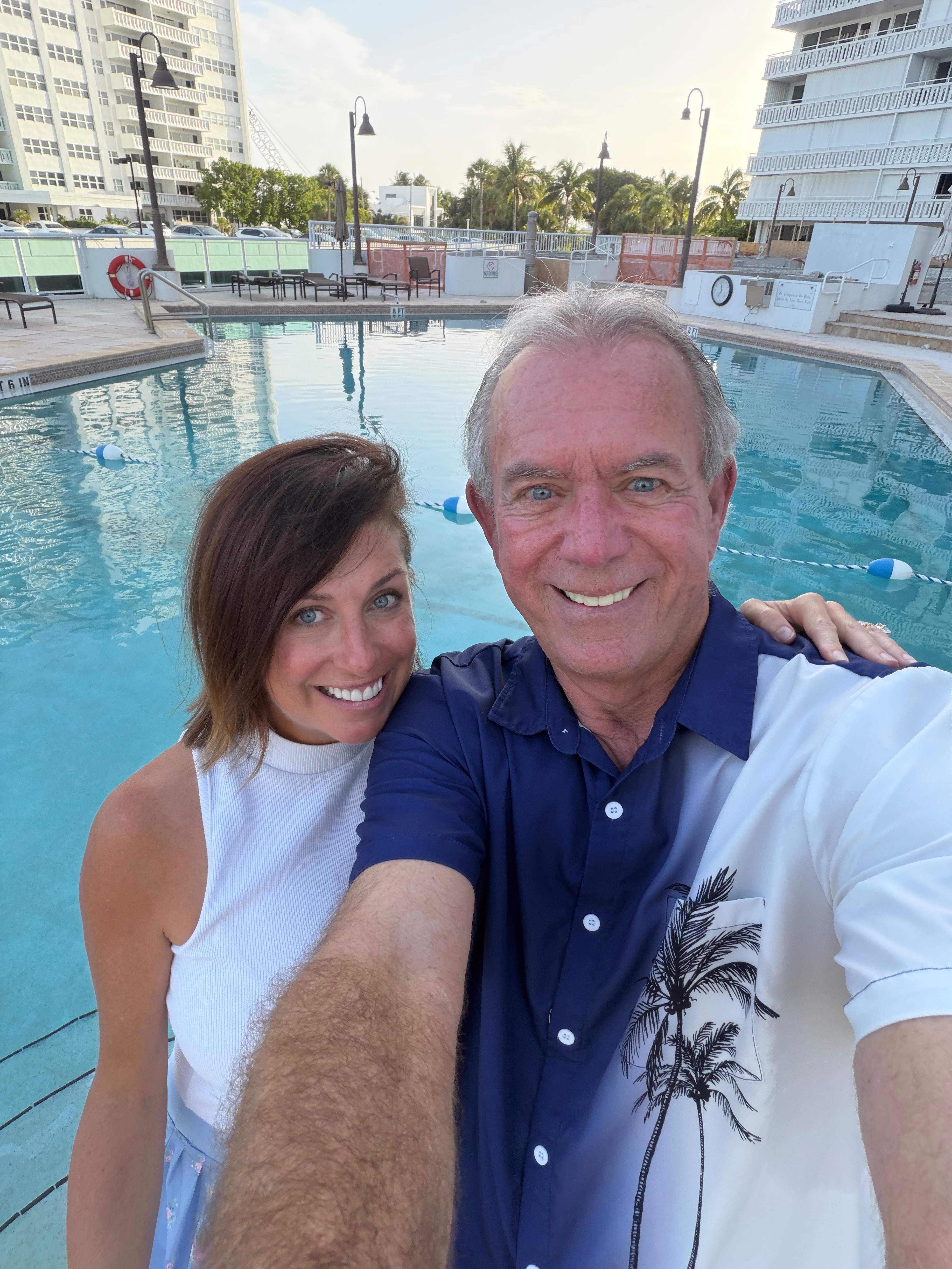 Mac and Laura together poolside in South Florida